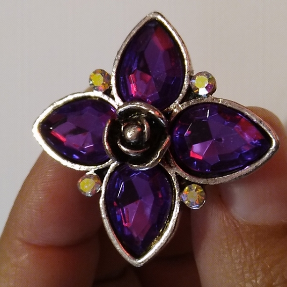 New Purple & Silver Fashion Ring - Picture 2 of 5